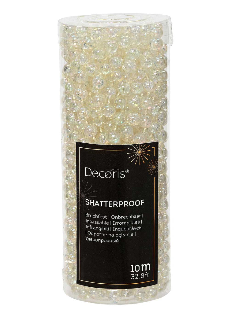10m Plastic Bead Garland - Iridescent/Transparent