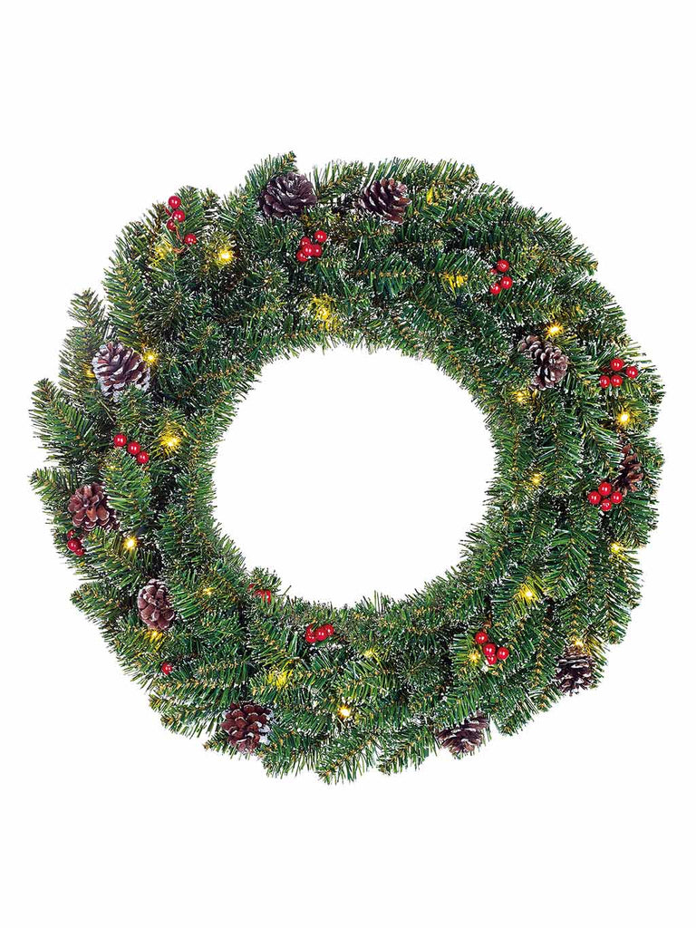 60cm B/O Creston Wreath with 30 WW Leds