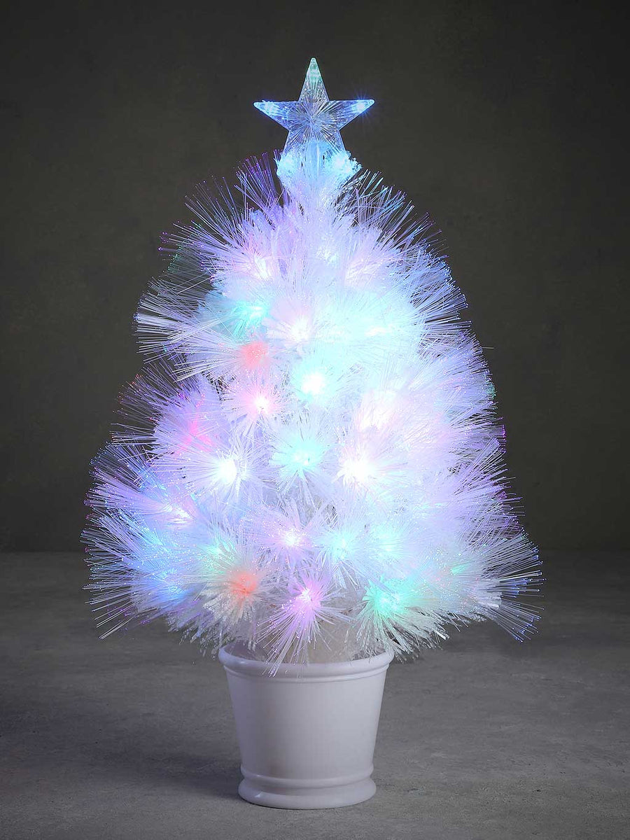 Fiber Optic 4' Green/White Artificial Christmas Tree with Multi-Color Lights main image 1