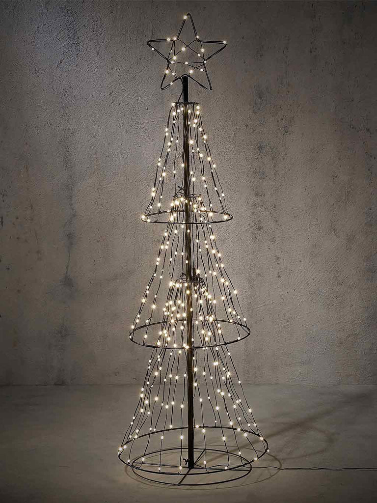 1.5M (5ft) Lit Tree - Black with White LEDs Connectable