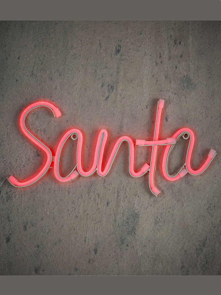 39 x 18cm B/O Neon Light - Santa 120 Red LEDs