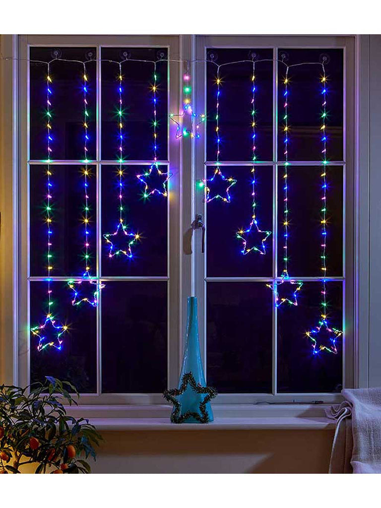 120cm x 120cm Star Curtain Lights - Multicolour