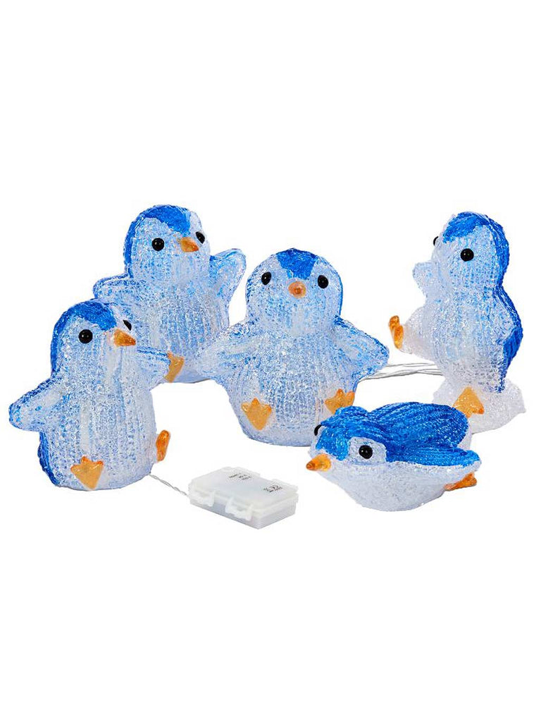 Set of 5 InLit Ice Penguins