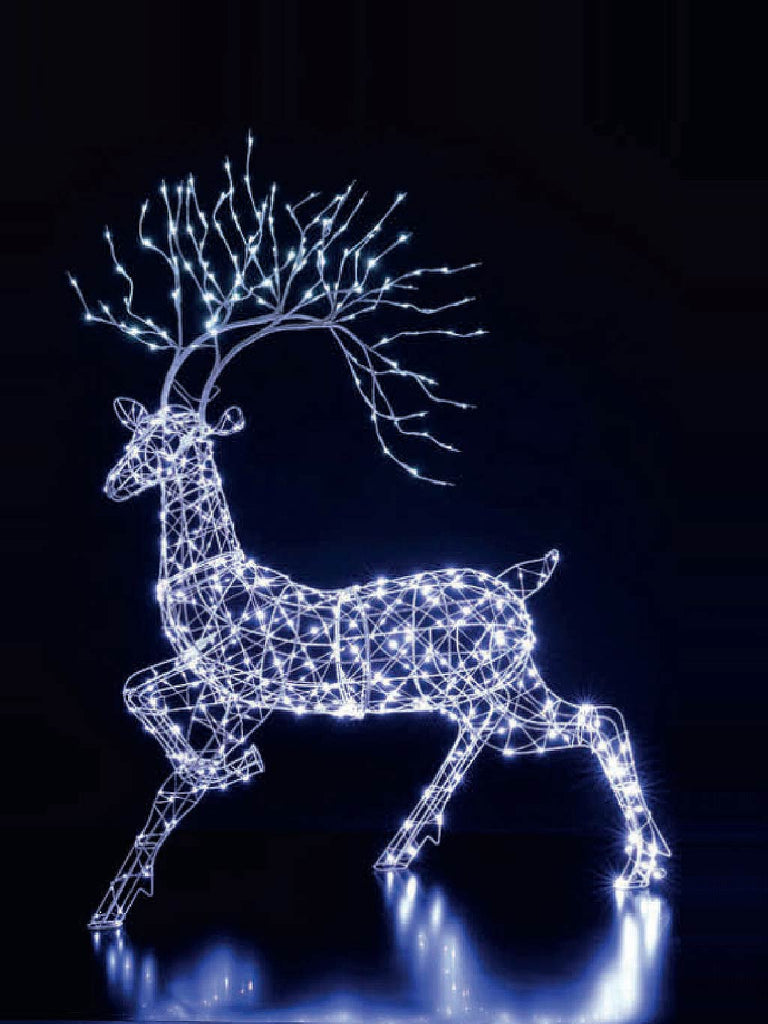 1.4M White Flexi Woburn Stag with Branch Antlers
