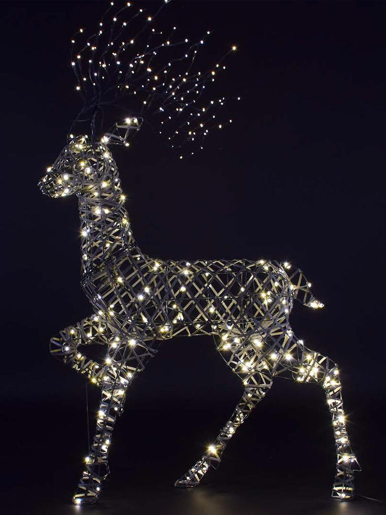 1.4M Grey Rattan Richmond Stag with Branch Antlers