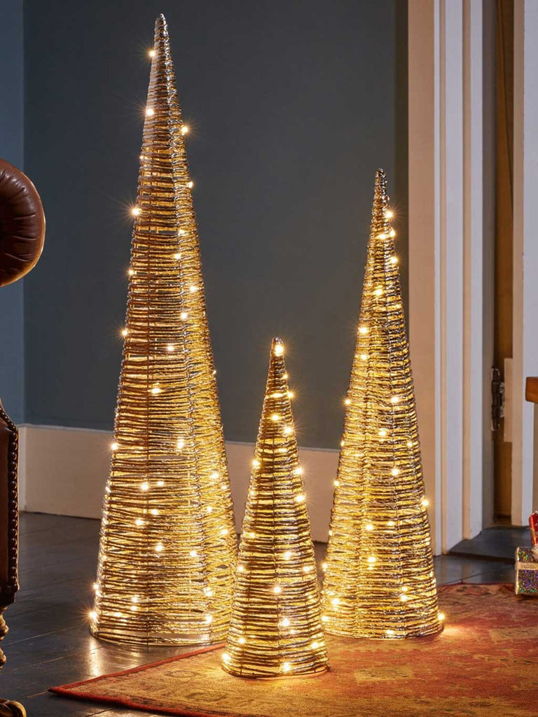 Set of 3 Champagne Braid TreeBelisks