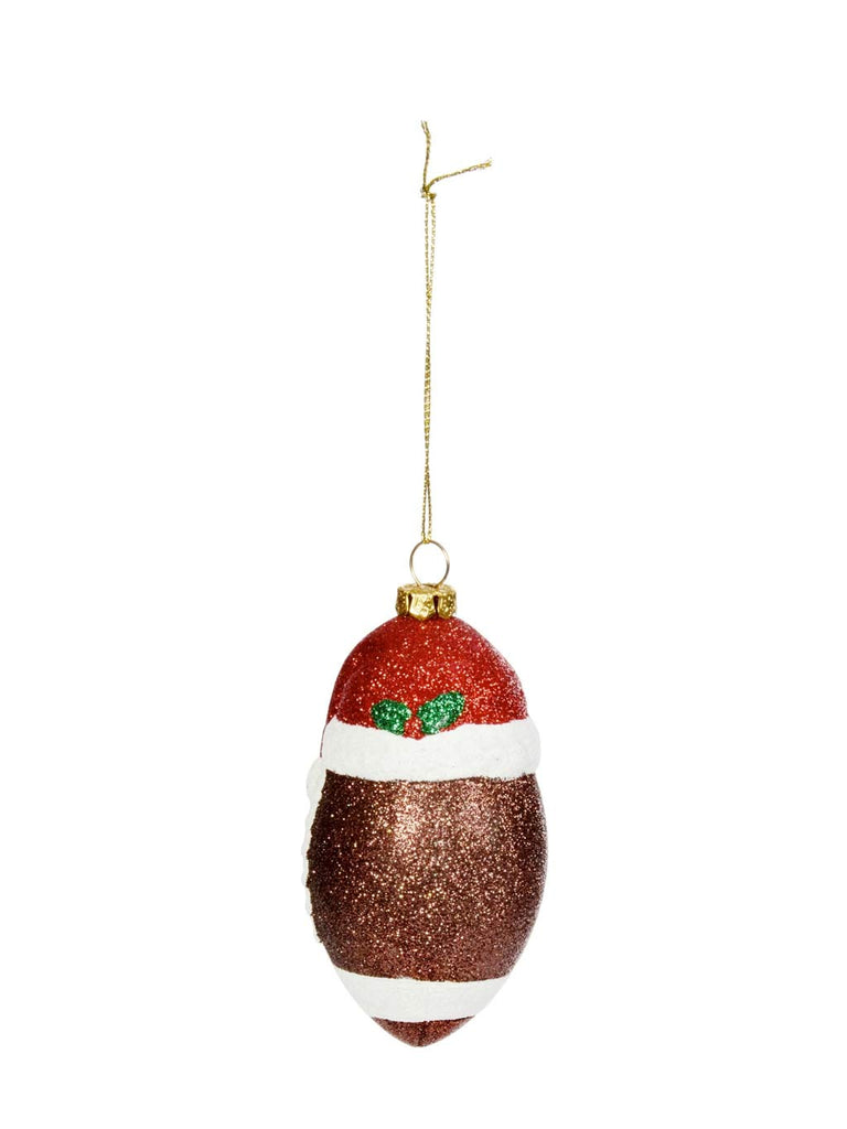 10cm Festive Rugby Ball Pendant