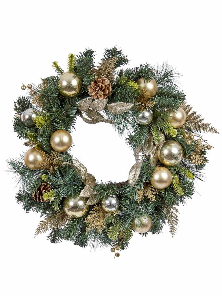 60cm Baubly Wreath - Gold