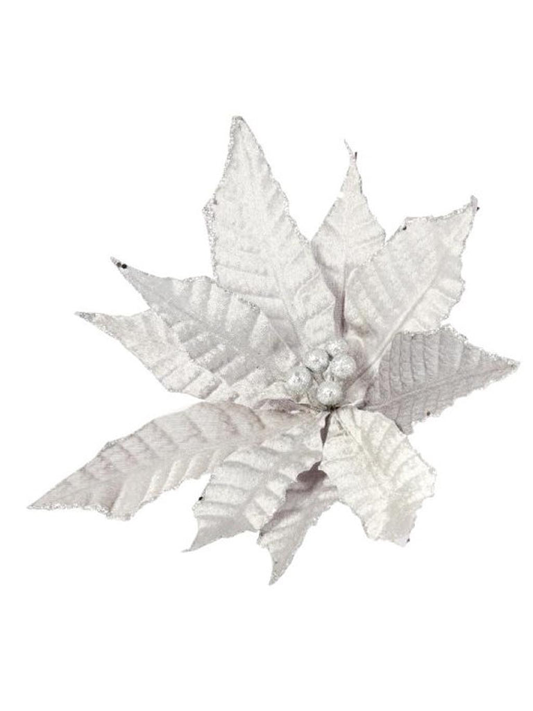 58cm Silver Velvet Flower Stem