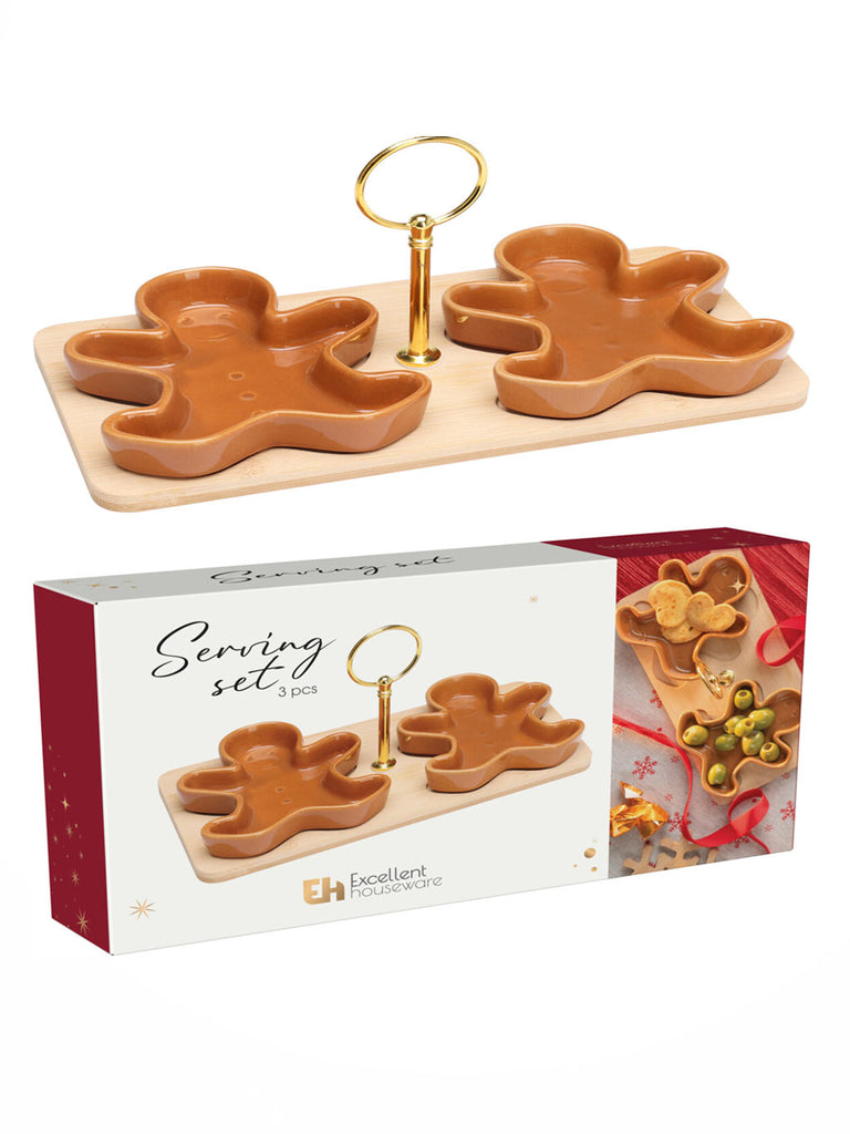 3 Pcs Serving Set - Gingerbread