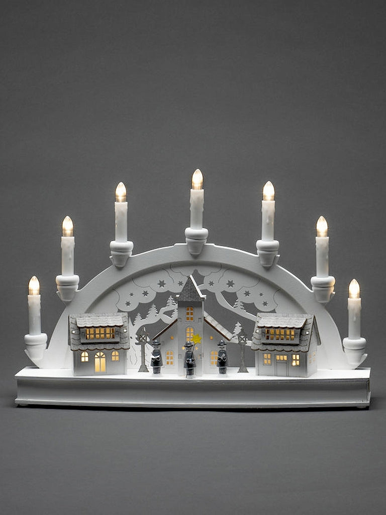 B/O Wooden Houses Candlebridge with 10 LEDs