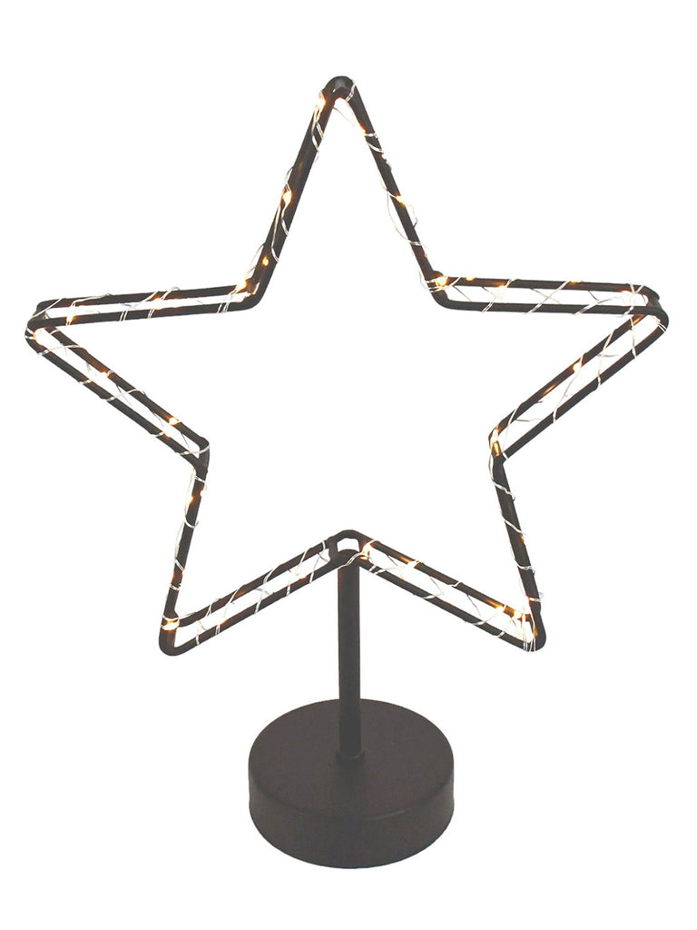 32cm LED Black Star on Stand