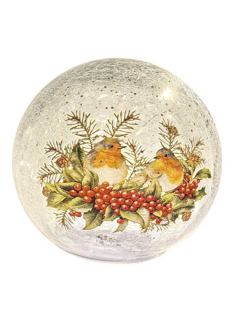 15cm B/O Crackle Effect Robin Ball