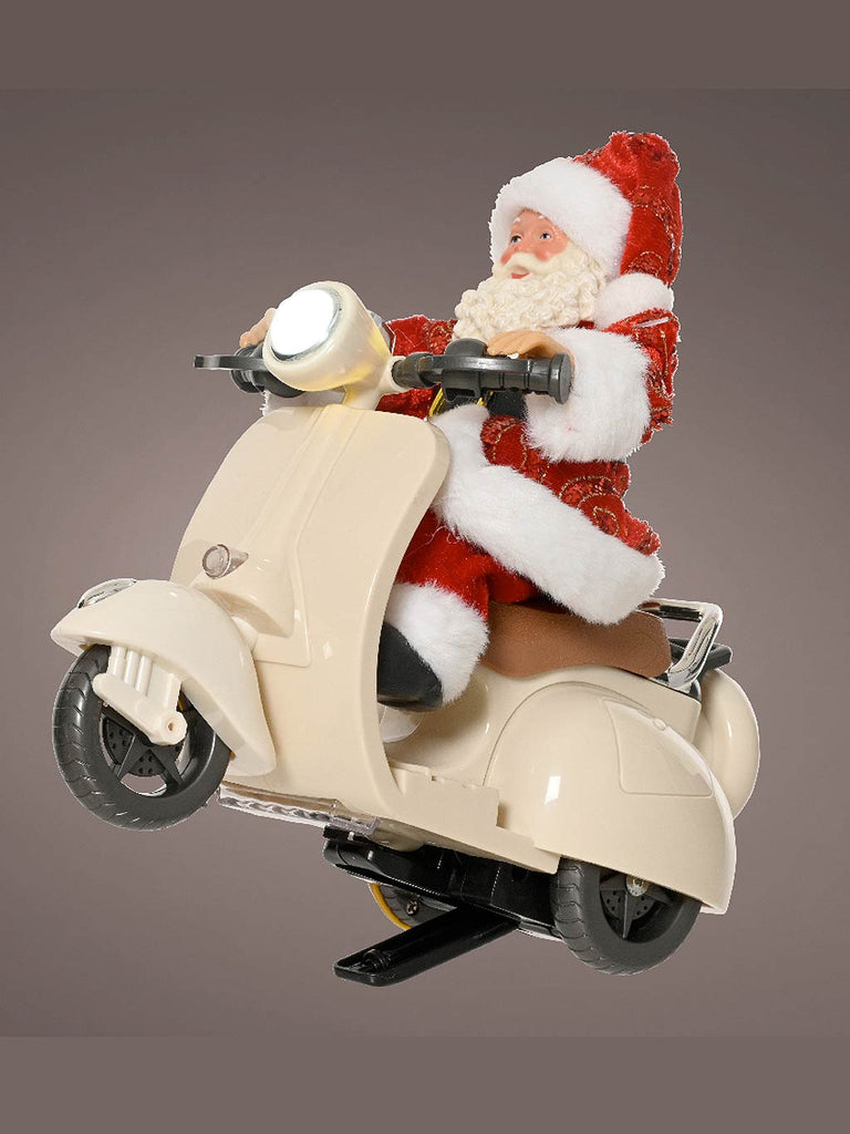 20cm B/O Animated Santa on Motorbike