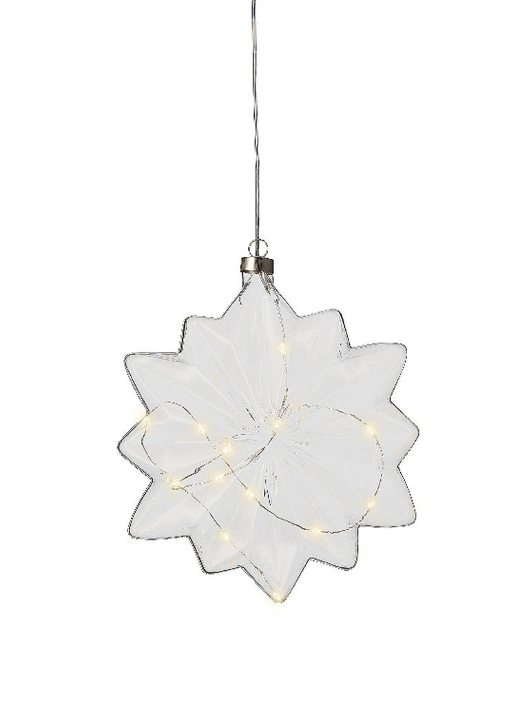 19cm B/O Micro LED Flower - Clear/Warm White