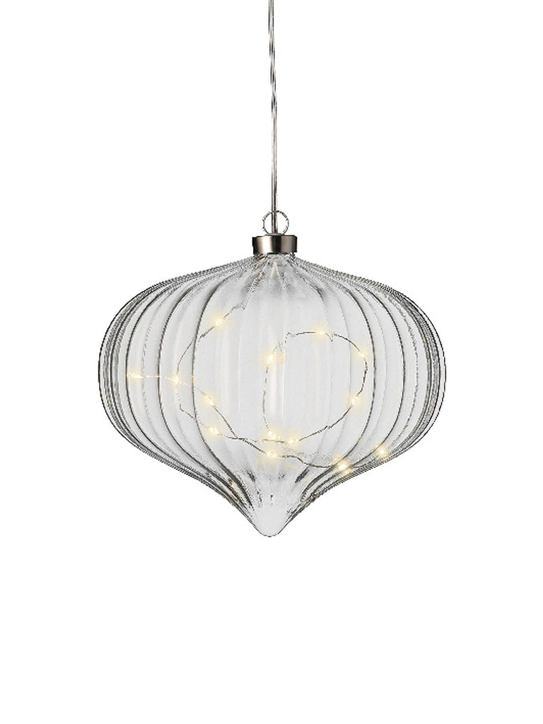 21cm B/O Micro LED Onion - Clear/Warm White