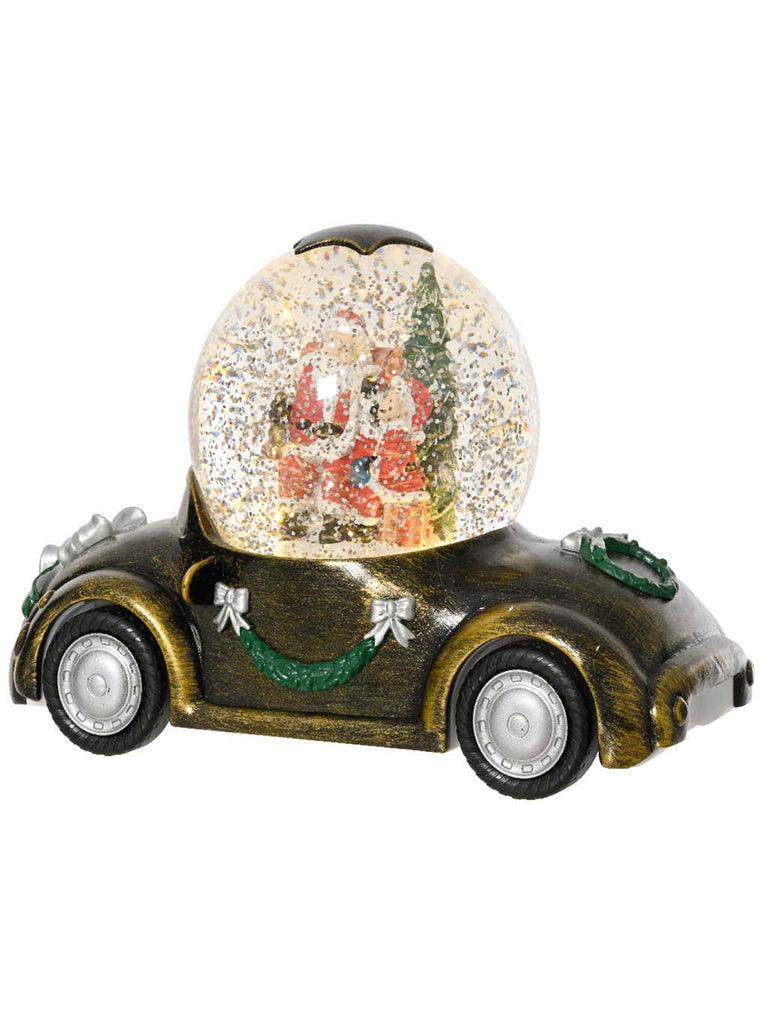 22cm B/O LED Water Spinner Green Car - Santa Globe