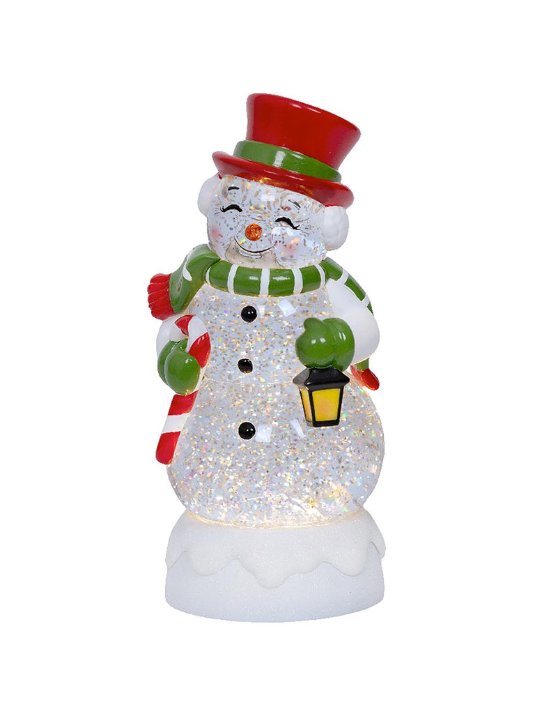 25cm B/O LED Water Spinner - Snowman Candy Cane