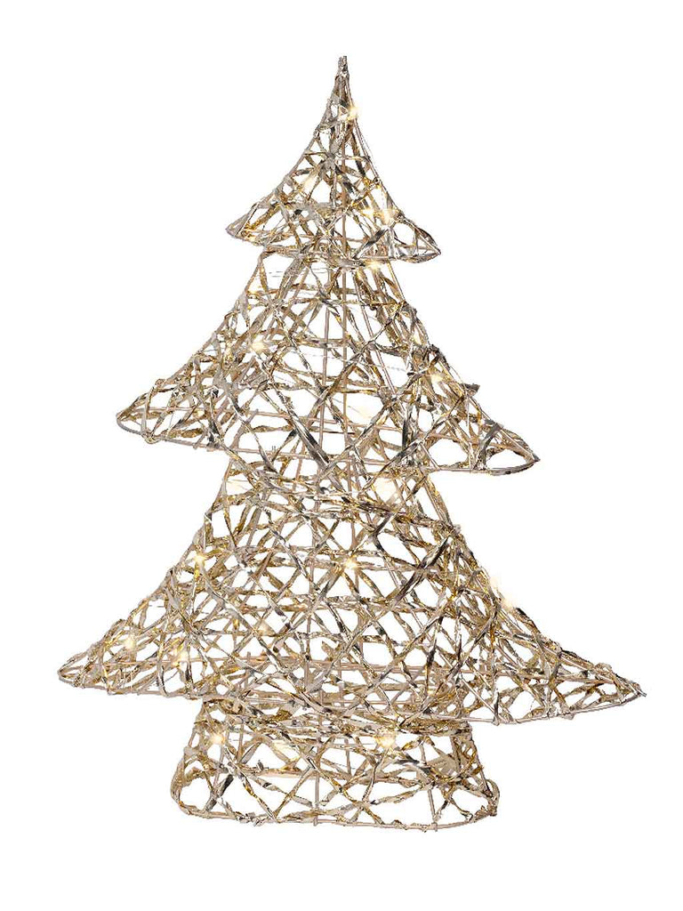 40cm B/O Gold Metal Tree with Warm White Micro LEDs