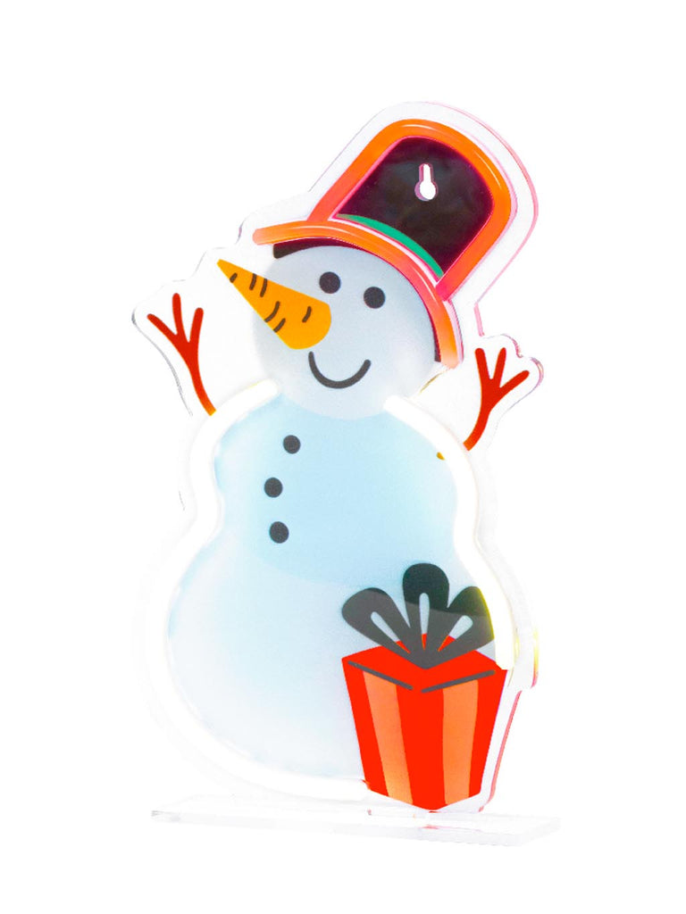 29cm USB Acrylic Snowman on Stand Neon LED