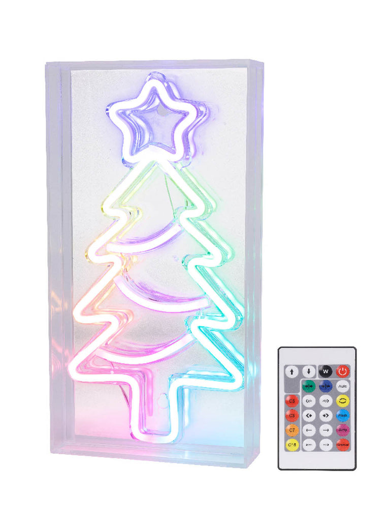 30cm USB LED Tree - Neon Block (with Remote Control) Colour Changing Effects