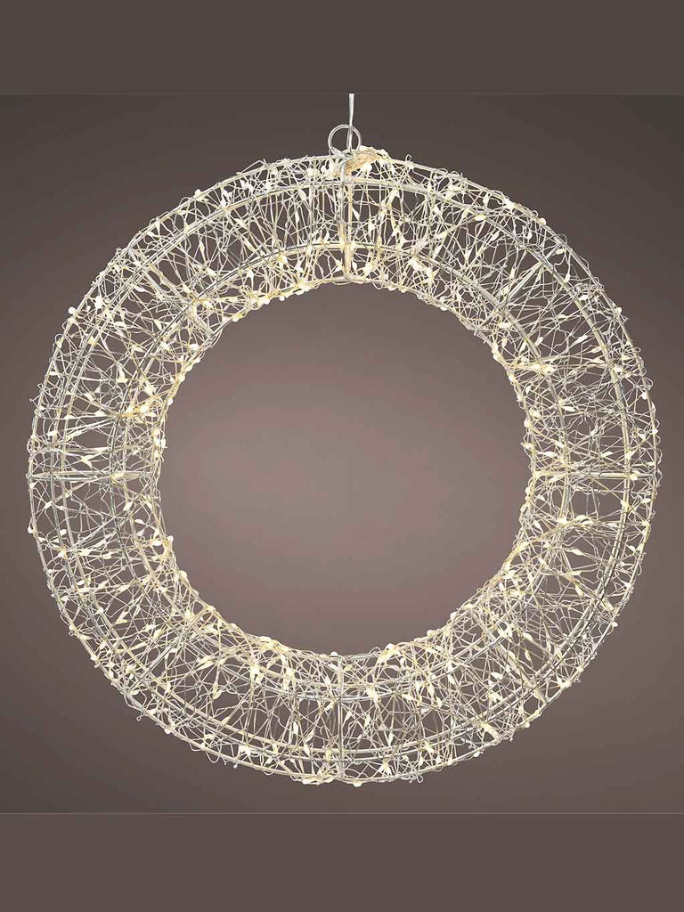 58cm Wreath Metal Frame Light with Micro LEDs