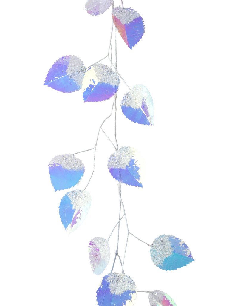 1.3M Iridescent Leaf Garland with Acrylic Beads