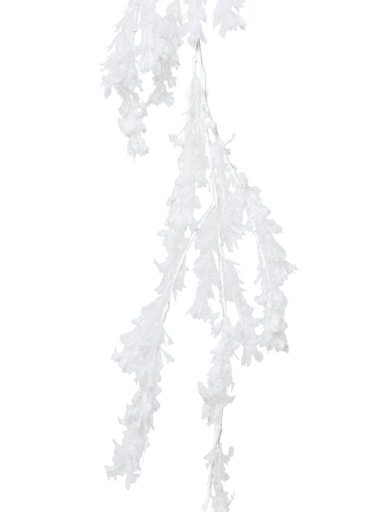 1.2M (4ft) Snowy Leave Garland - White