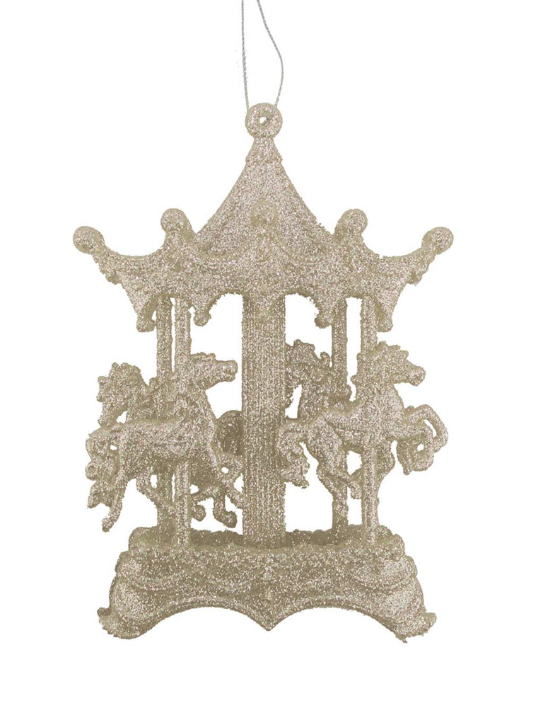 16cm Carousel Tree Decoration - Champagne