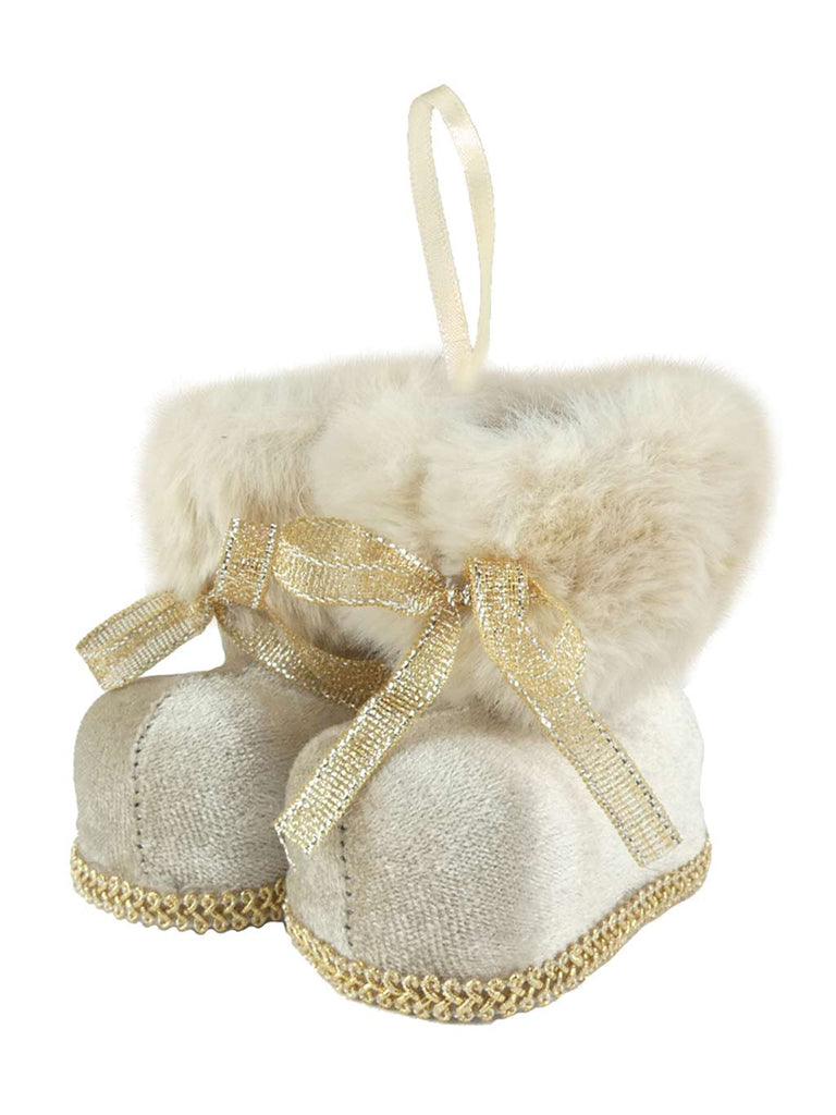 8cm Pair of Boots Bauble -  Champagne