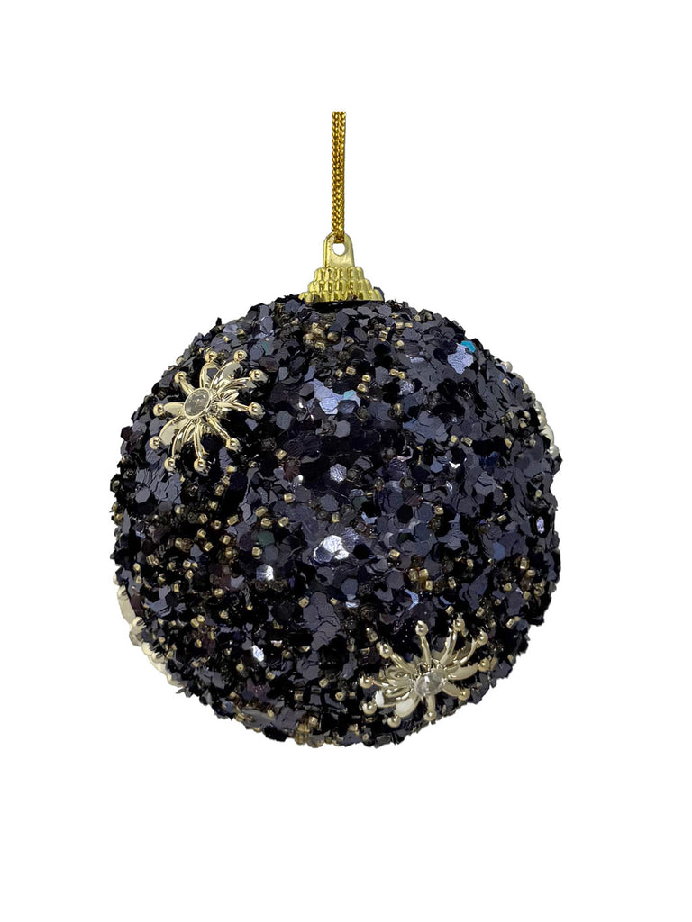 8cm Starburst Jewel Bauble - Navy