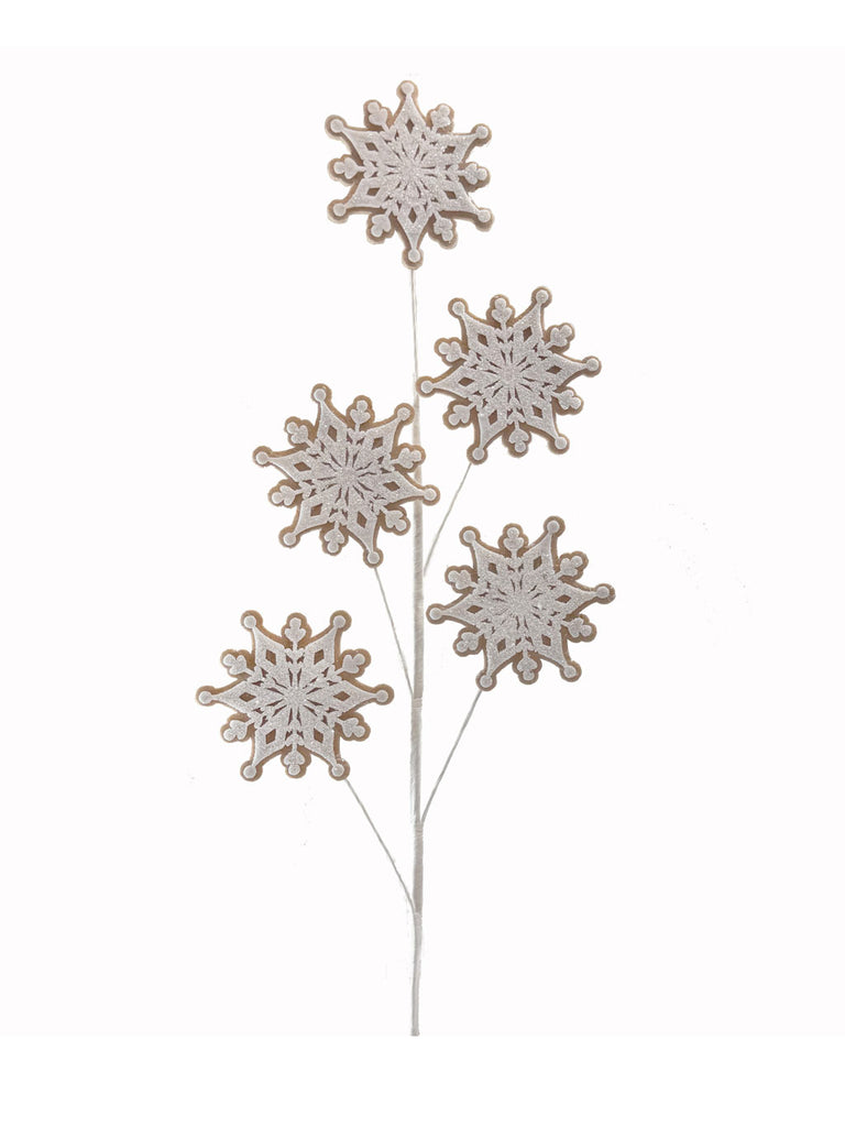 80cm Gingerbread Snowflake Stem