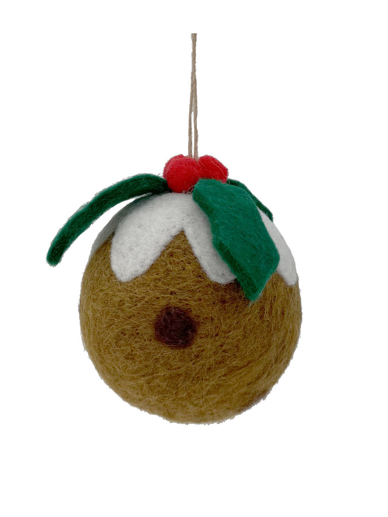 8cm Wool Pudding Tree Decoration