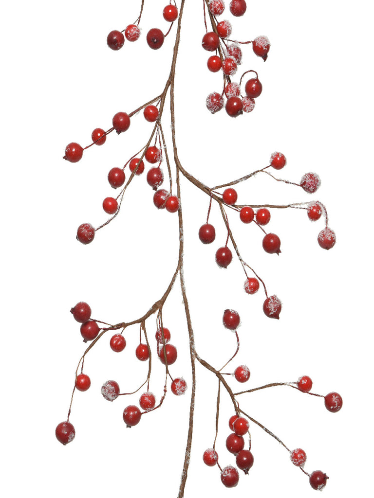 130cm Christmas Berry Garland with Snow And Glitter