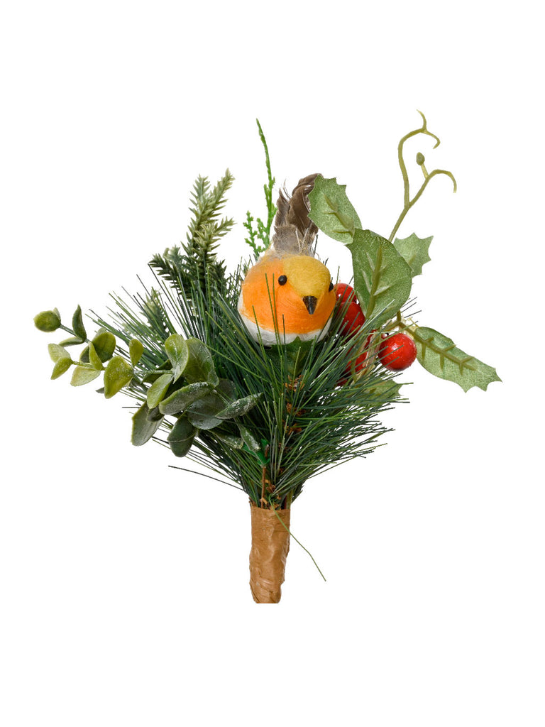 17cm Robin in Bouquet Pick