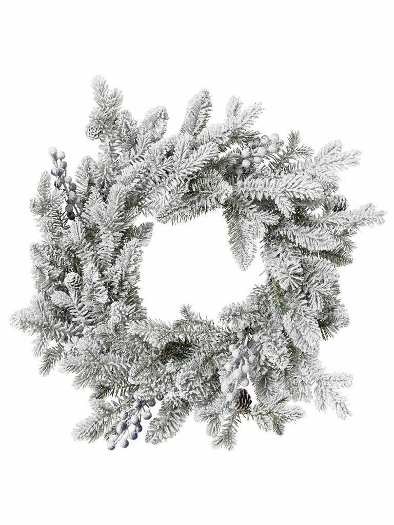 50cm Snowy Aspen Wreath with Glitter