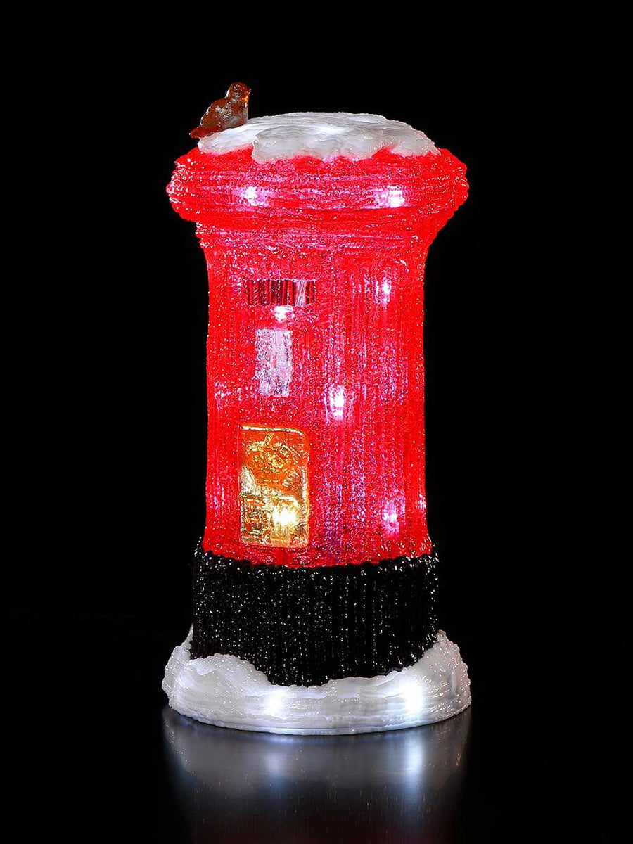 Acrylic Post Box With 30 LEDs White Seasons Christmas Outlet