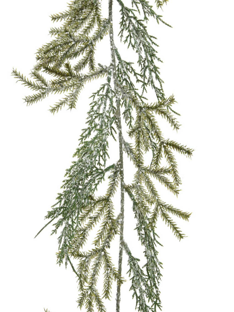 1.8M (6ft) Garland with Snow Glitter Finish