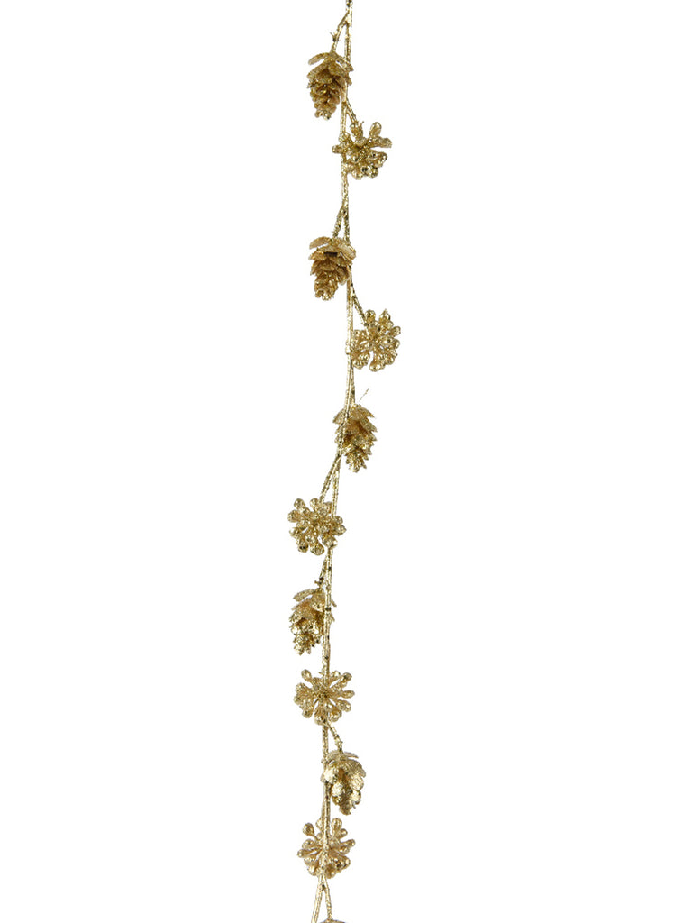 164cm Gold Glitter Pinecone Garland