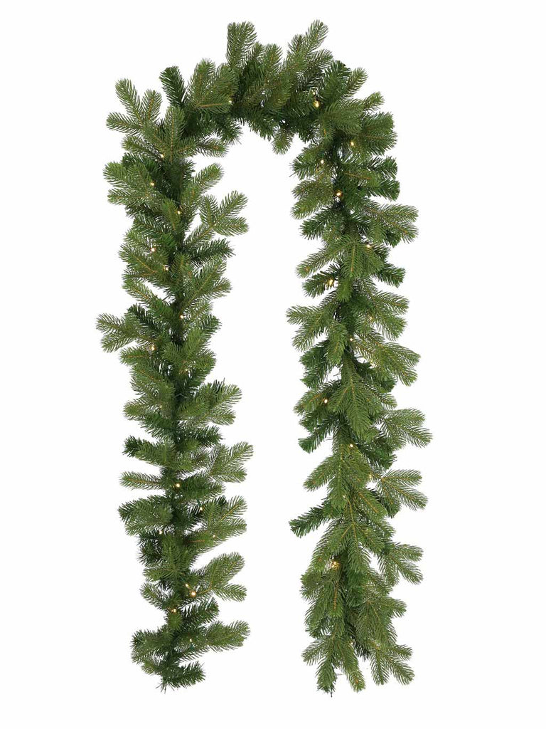 9' Highgrove Spruce Pre-Lit Garland - 50 Warm White LEDs