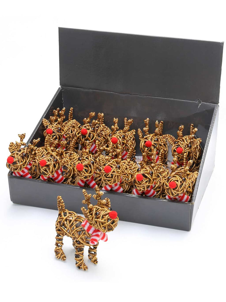 25cm Mini Brown Wicker Rudolph