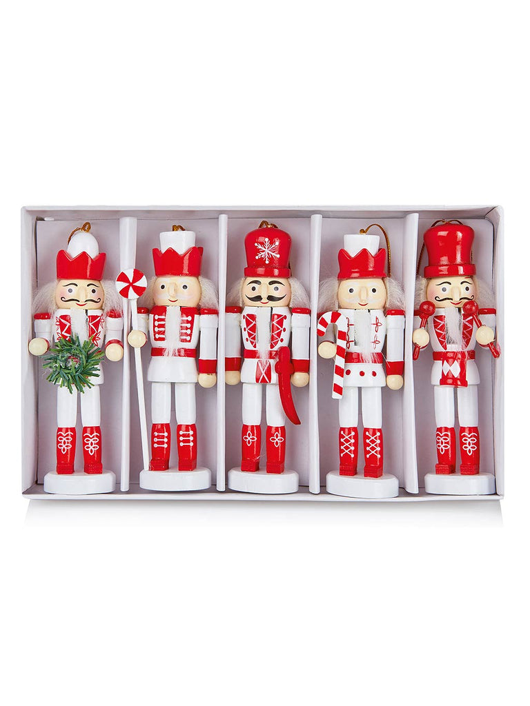 5pc 12cm Nutcracker in Red & White Dressing