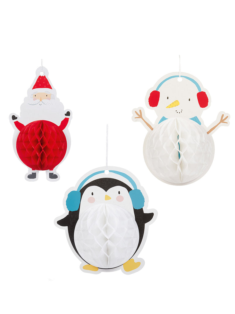 Set of 3 - 35cm Xmas Paper Dec