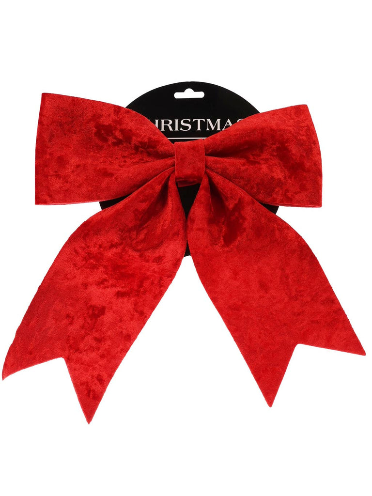 30 x 31cm Bow Velvet - Red