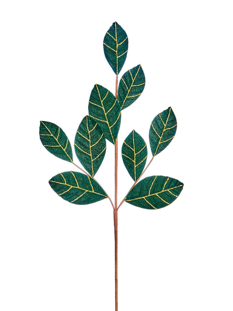 67cm Green Velvet Magnolia Leaf Spray