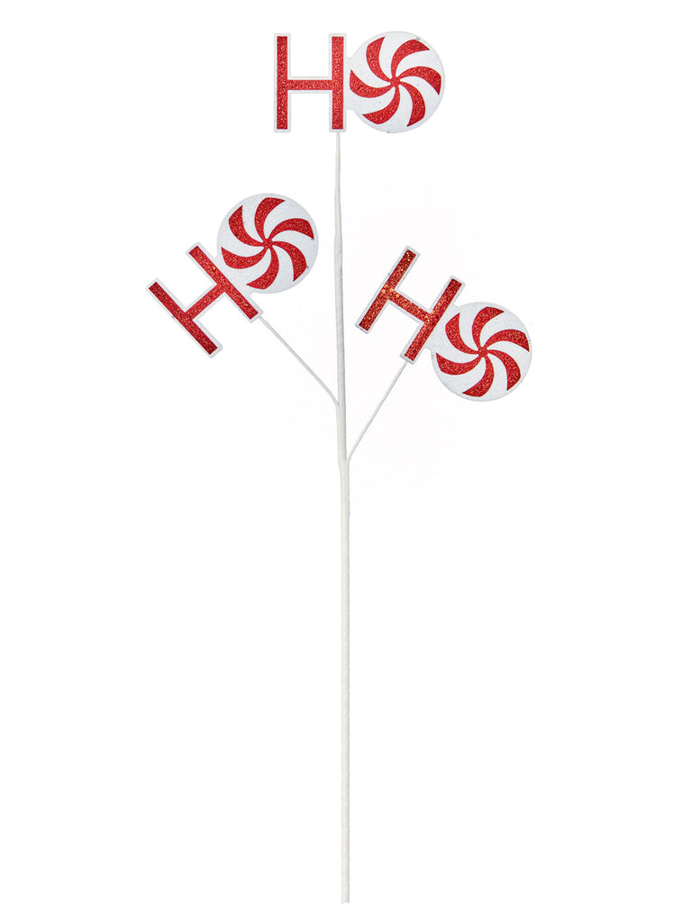 55cm Red & White Ho Ho Ho Stem