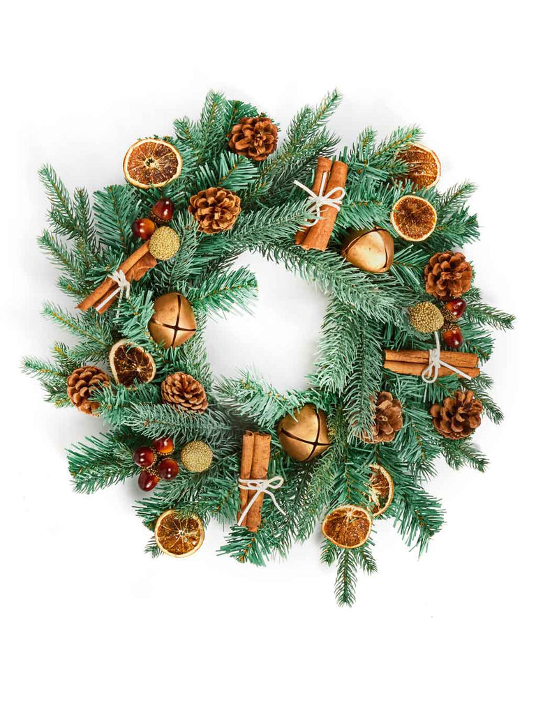 40cm Orange Wreath with Cinnamon Sticks