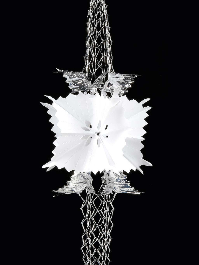 2.7M x 20cm Christmas Foil Garland - Silver & White