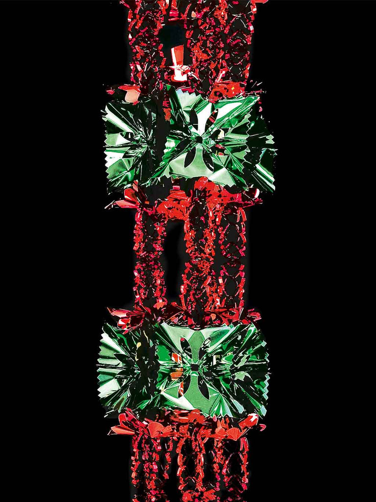 2.7M x 33cm 8 Section Christmas Foil Garland - Red & Green