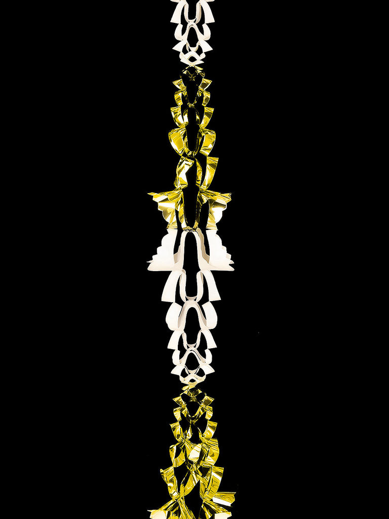 2.7M x 20cm 6 Section Christmas Foil Garland - Gold & Ivory